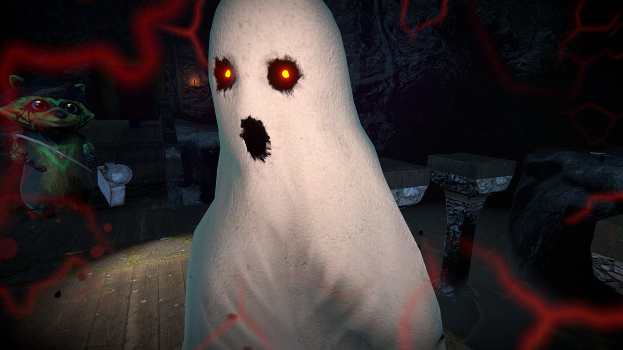 Greedy ghost chase in a dark ruin